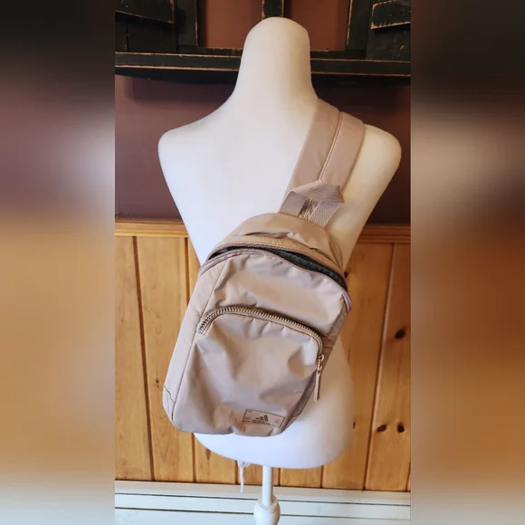 Adidas Essentials Sling Crossbody Bag Beige Pink - Picture 15 of 15